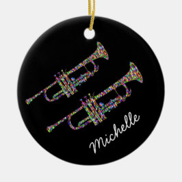 私称ファンキー黒とピンク セラミックオーナメント