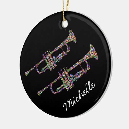 私称ファンキー黒とピンク セラミックオーナメント (左)