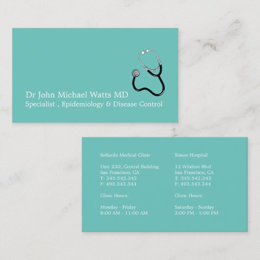 私立医師 名刺 (正面/裏面)