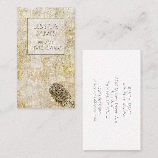 私立探偵の指紋 名刺 (正面/裏面)