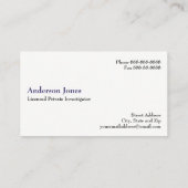 私立探偵の探偵の名刺 名刺 (裏面)