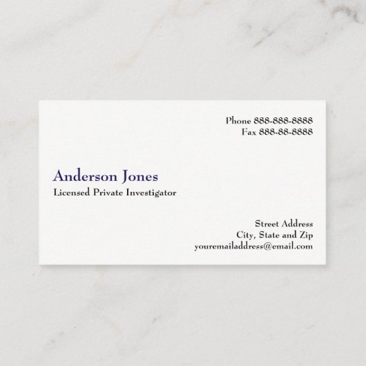 私立探偵の探偵の名刺 名刺 (裏面)