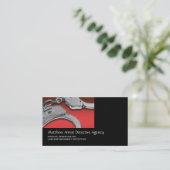 私立探偵の法の執行の赤い黒 名刺 (スタンド正面)