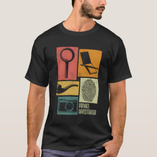 私立探偵の犯罪捜査官シルエット Tシャツ