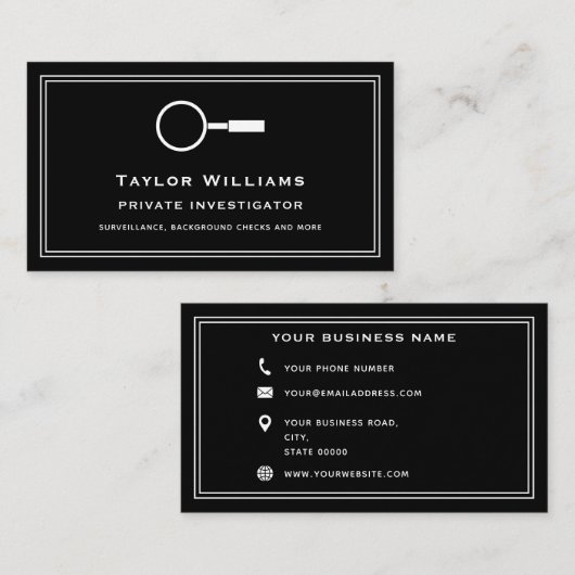 私立探偵の虫眼鏡 名刺 (正面/裏面)