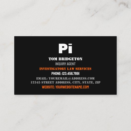 私立探偵はっきりした探偵 名刺 (裏面)