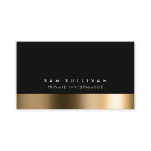 私立探偵はっきりした黒金ゴールド名刺