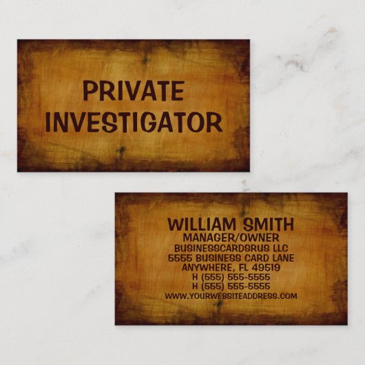 私立探偵アンティーク名刺 名刺 (正面/裏面)