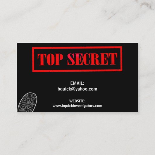 私立探偵ビジネスカード 名刺 (裏面)