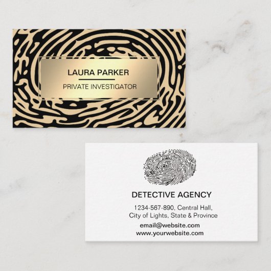 私立探偵フィンガープリント 名刺 (正面/裏面)