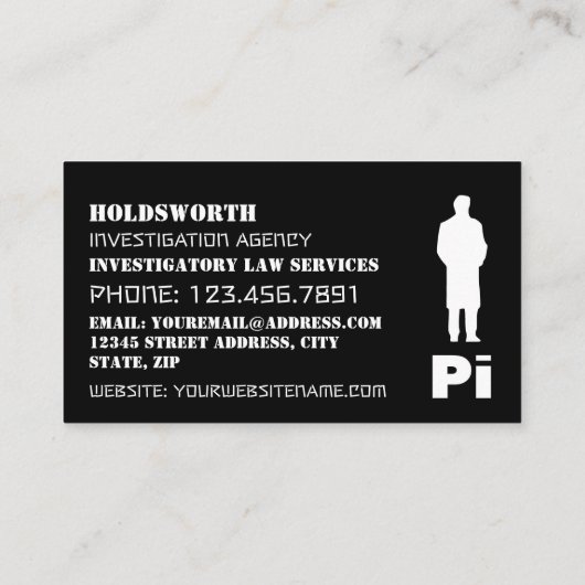 私立探偵ロゴ 名刺 (裏面)