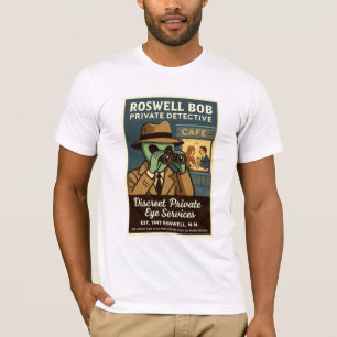 私立探偵ロズウェルエイリアン1950年レトロ Tシャツ