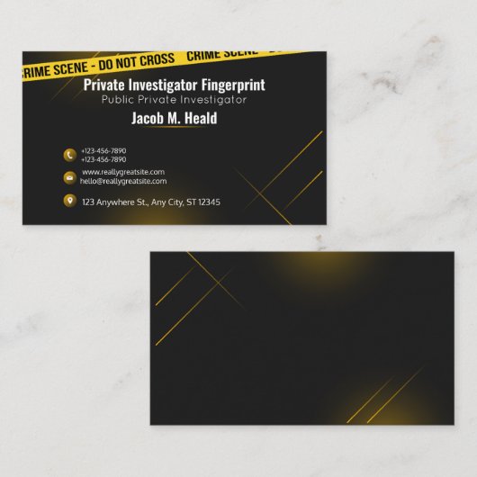 私立探偵名刺、探偵 名刺 (正面/裏面)