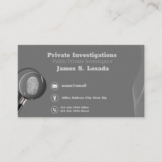 私立探偵名刺 Detective  名刺 (正面)