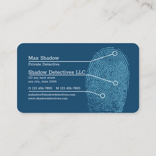 私立探偵機関 名刺 (裏面)