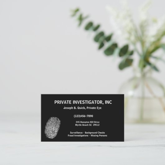 私立探偵調査士名刺 名刺 (スタンド正面)