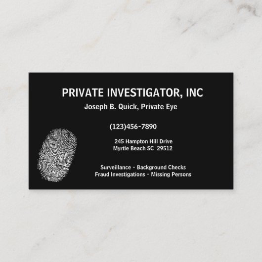 私立探偵調査士名刺 名刺 (正面)