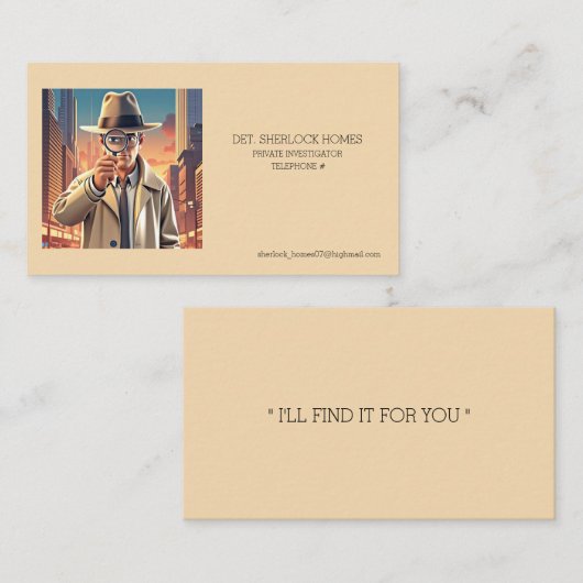 「私立探偵」 名刺 (正面/裏面)