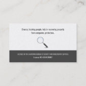 私立探偵 |名探偵名刺 名刺 (裏面)