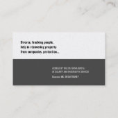 私立探偵 |探偵 名刺 (裏面)