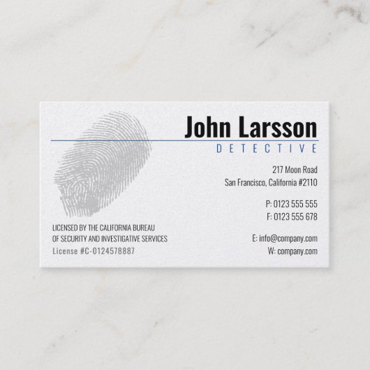 私立探偵 |探偵 名刺 (正面)