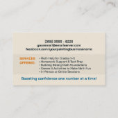 私立数学の家庭教師 – 初期の成績、初等 名刺 (裏面)