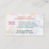 私立数学教師 – 初等成績、初等授業 名刺 (裏面)