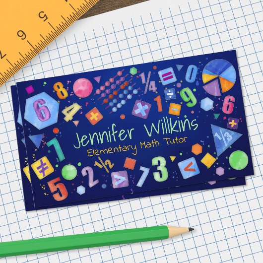 私立数学教師 – 初等成績、初等授業 名刺