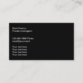私立調査員セキュリティ名刺 名刺 (裏面)