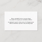 私立調査員プロセスサーバー 名刺 (裏面)