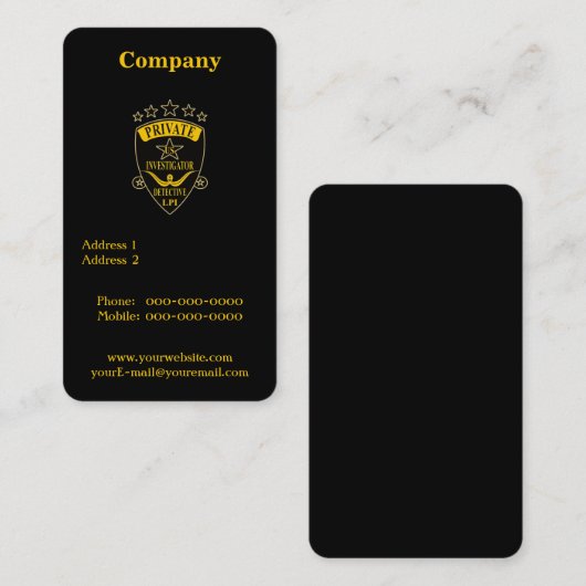 私立調査員名刺 名刺 (正面/裏面)