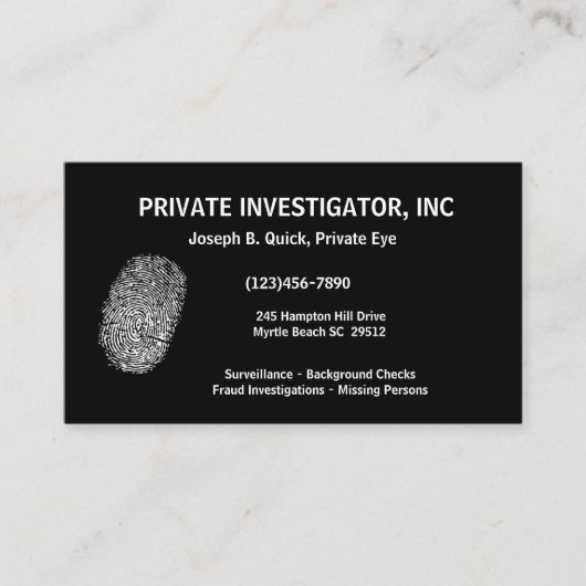 私立調査士名刺 名刺 (正面)