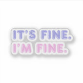 私素晴らしだ素晴らし | ピンクおもしろいと紫のフレーズ シール (正面)