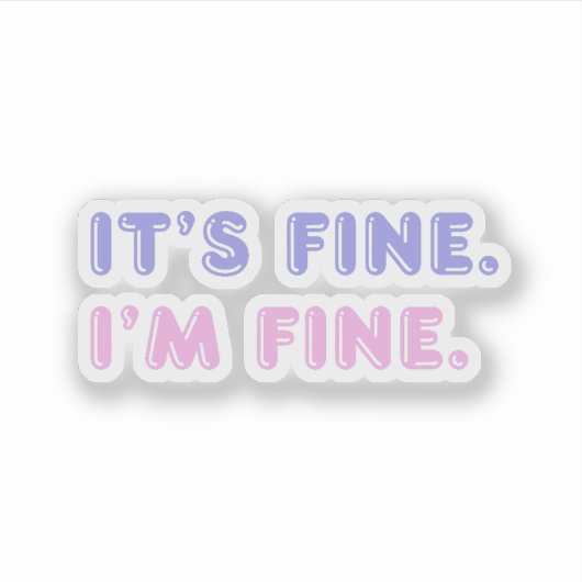 私素晴らしだ素晴らし | ピンクおもしろいと紫のフレーズ シール (正面)