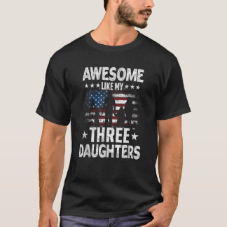 私素晴らしの3人の娘がアメリカヴィンテージ国旗F Tシャツ