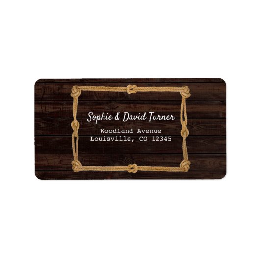 私素朴がバーベキューする結び目を結んでいるロープ ラベル (正面)