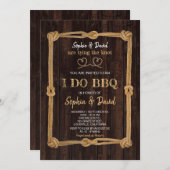 私素朴がバーベキューする結び目を結んでいるロープ 招待状 (正面/裏面)