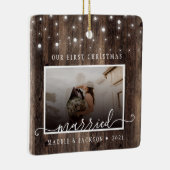 私素朴たちの初めてのクリスマス結婚した2写真 セラミックオーナメント (右)