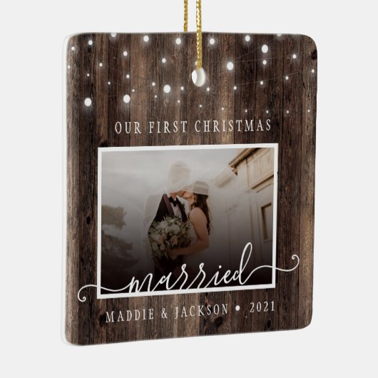 私素朴たちの初めてのクリスマス結婚した2写真 セラミックオーナメント (右)