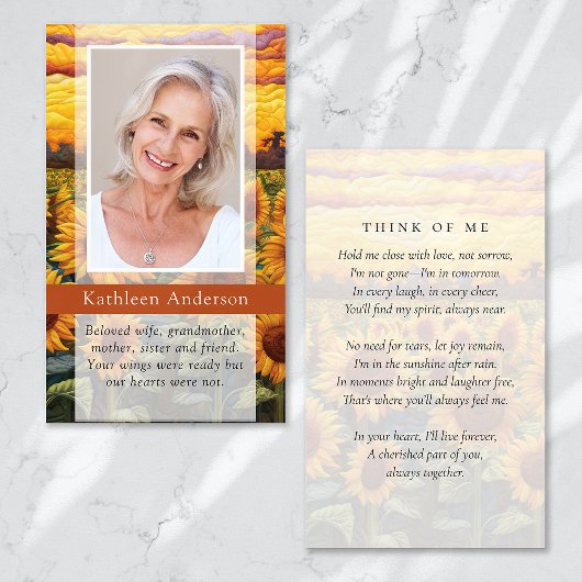 私考えのキルティングひまわりメモリアルカード コーリングカード