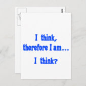 私考えはそれゆえ…I 考え  ポストカード (正面/裏面)