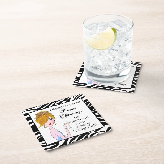 「私考えは結婚した君主魅力的だが…」 スクエアペーパーコースター (インサイチュ)