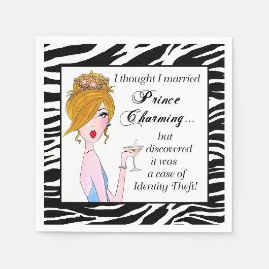 「私考えは結婚した君主魅力的だが…」 スタンダードカクテルナプキン (正面)