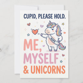 私自身とユニコーンのユーモアあふれるグリーティングカード シーズンカード