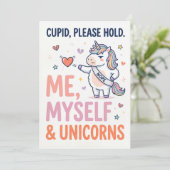 私自身とユニコーンのユーモアあふれるグリーティングカード シーズンカード (スタンド正面)