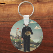 私自身のポートレート風景1890年、アンリ・ルソー キーホルダー (正面)