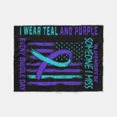 私衣服ティール(緑がかった色)パープル私の自殺恋しく思アワー フリースブランケット (正面(横))