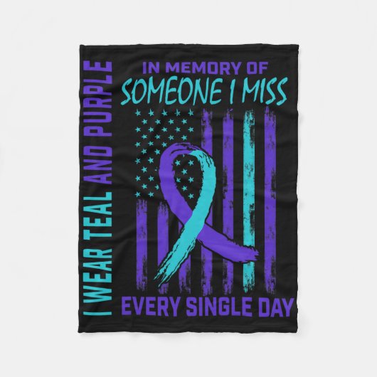 私衣服ティール(緑がかった色)パープル私の自殺恋しく思アワー フリースブランケット (正面)