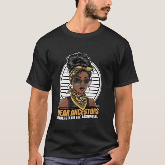 私親愛は課題を理解しているおもしろい祖先 Tシャツ (正面)
