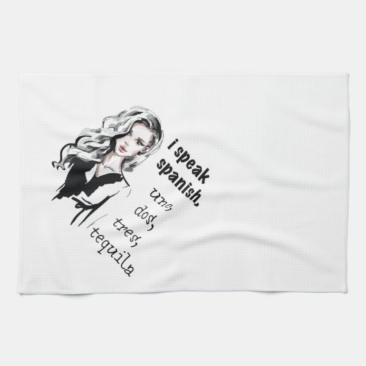 私話スペインの キッチンタオル (横)